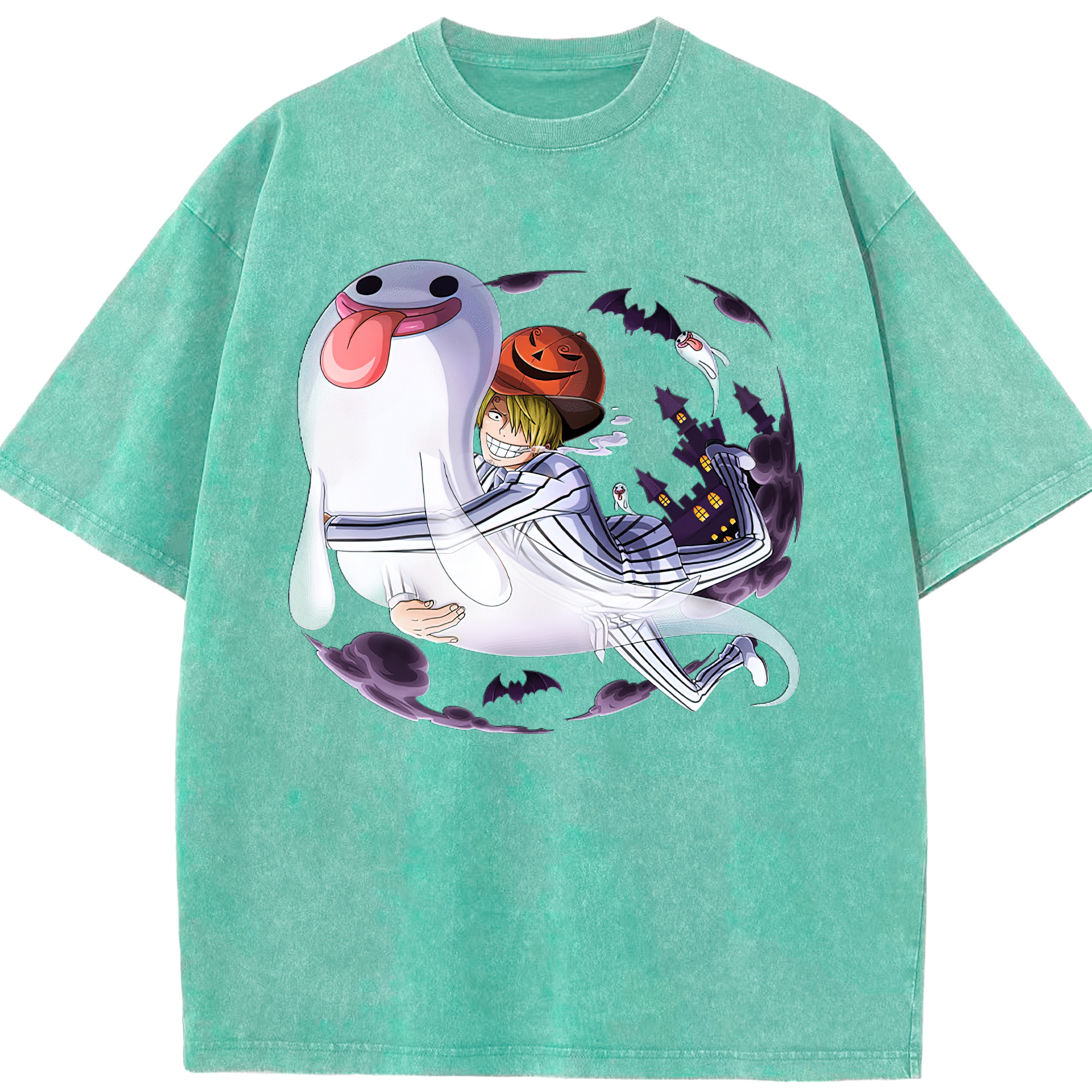 （画像用） ワンピース サンジ ONE PIECE Sanji 綿100% ヴィンテージ風 半袖Tシャツ（フロントプリント）